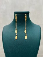 گوشواره طلا 18 عیار آویز بیضی کد 716