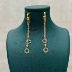 گوشواره طلا 18 عیار آویز دایره کد 713