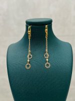 گوشواره طلا 18 عیار آویز دایره کد 713