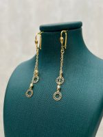 گوشواره طلا 18 عیار آویز دایره کد 713 - تصویر 2