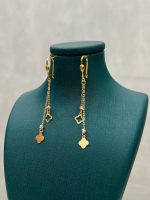گوشواره طلا 18 عیار آویز شبدر کد 712 - تصویر 2