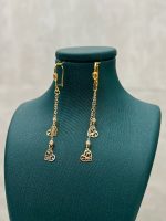 گوشواره طلا 18 عیار آویز قلب کد 714 - تصویر 2