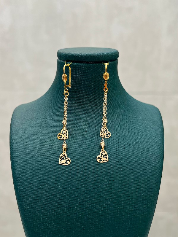 آویز-قلب.jpg گوشواره طلا 18 عیار آویز قلب کد 714 - تصویر 1