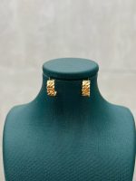 گوشواره طلا 18 عیار چفتی کارتیه زنجیری کد 702